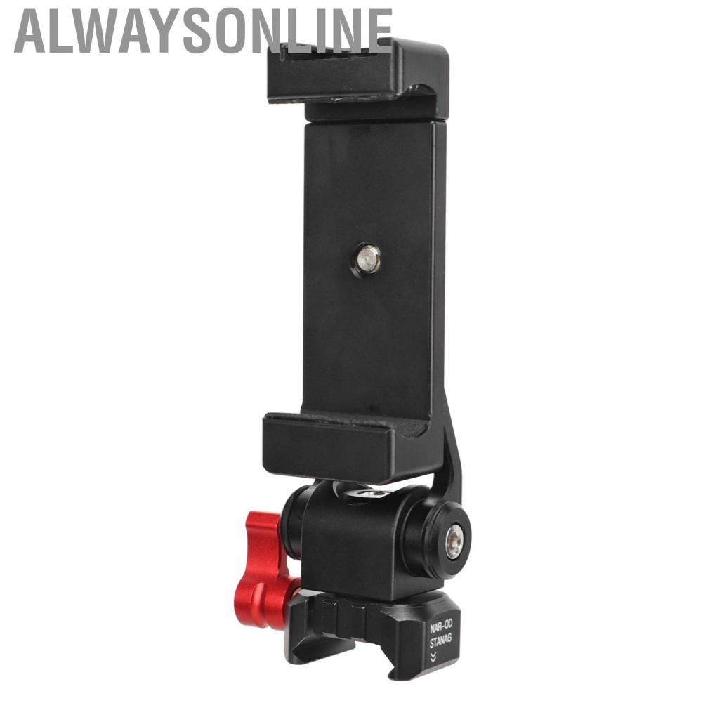 Alwaysonline Phone Mount  NATO Chute Aluminum Alloy Cell Clamp 1/4 Inch Screw Hole for Photographic Device