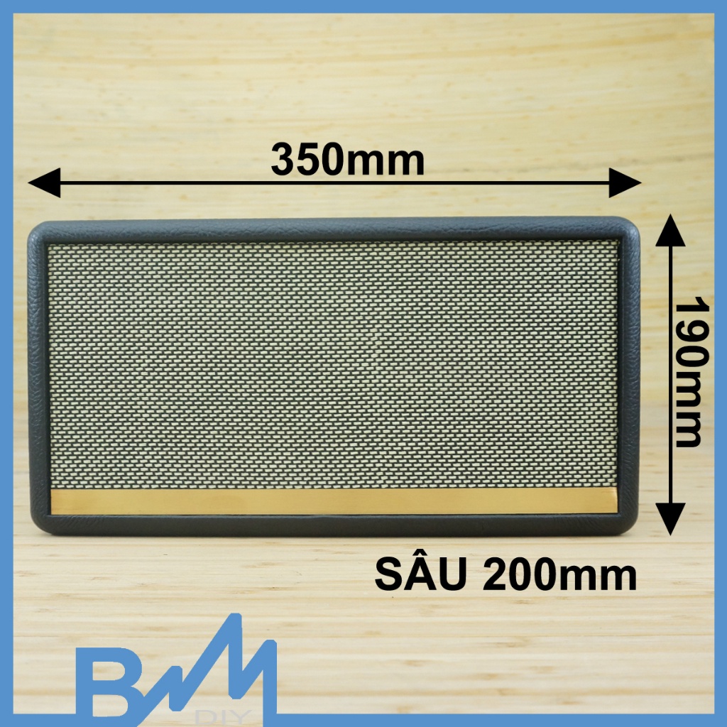 Box loa bọc da hoàn thiện 350x190x200mm dáng Stanmore ghép loa 4inch cộng hưởng