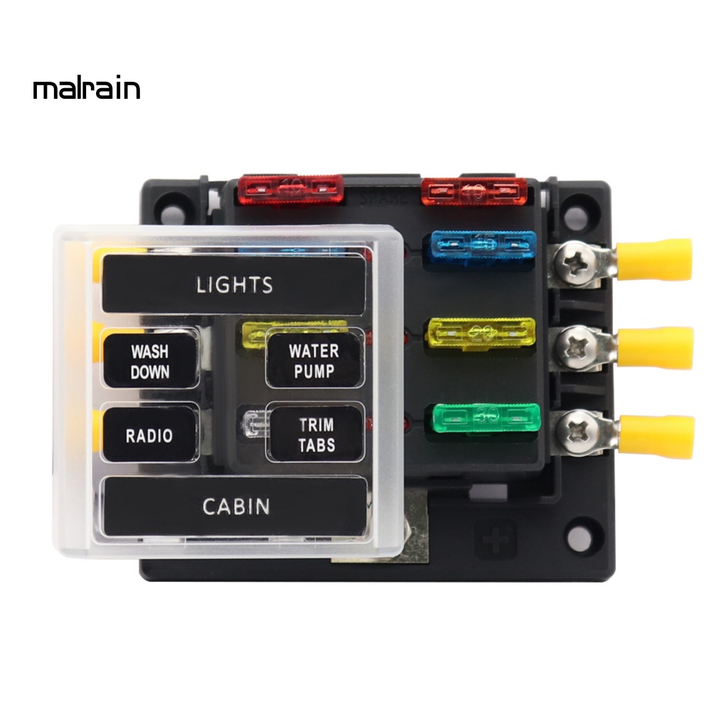 Giá Đỡ Hộp Cầu Chì 6 Chiều Có Đèn Báo Hiệu Dạng Nhấn Lạnh