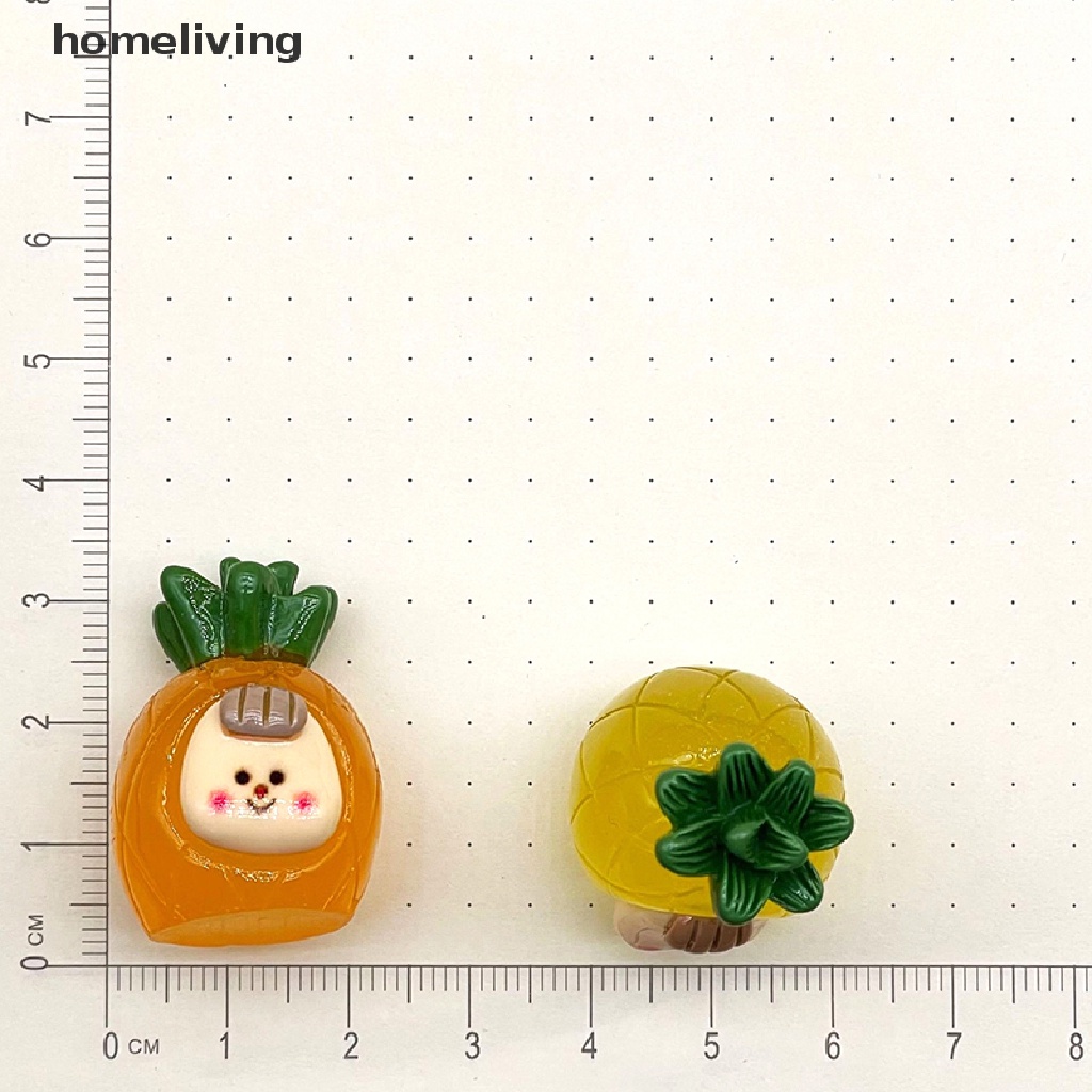 Bộ 2 Đồ trang trí Quả Dứa Hoạt Hình Mini Phát Sáng Dùng Trang Trí Tiểu Cảnh / Nhà Búp Bê