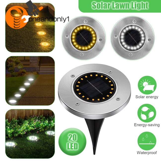 Set 4 Đèn Led 20 Bóng Tự Động Cắm Đất Chạy Bằng Năng Lượng Mặt Trời Trang Trí Lối Đi Sân Vườn