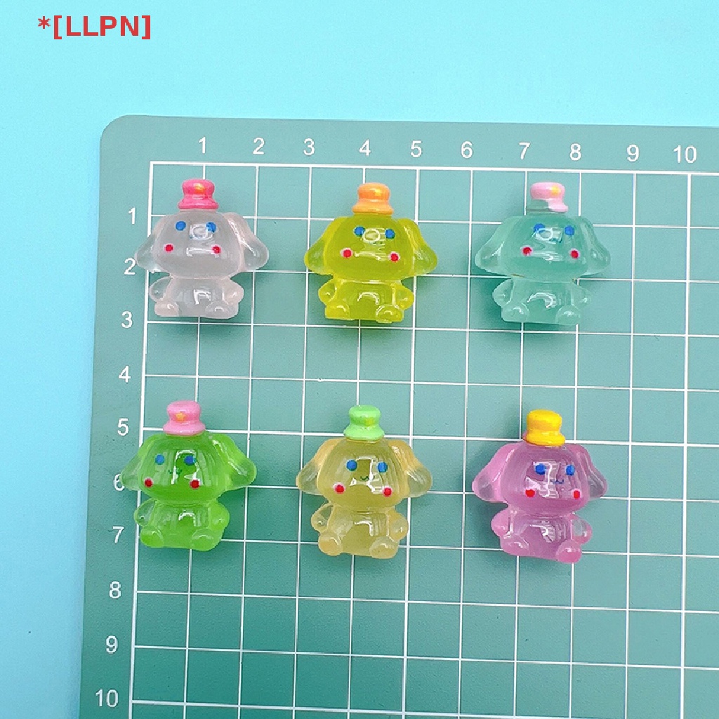 [loyaltysun] Set 5 Mô Hình Chú Chó Nhựa Phát Sáng Trong Bóng Tối Trang Trí Nhà Búp Bê