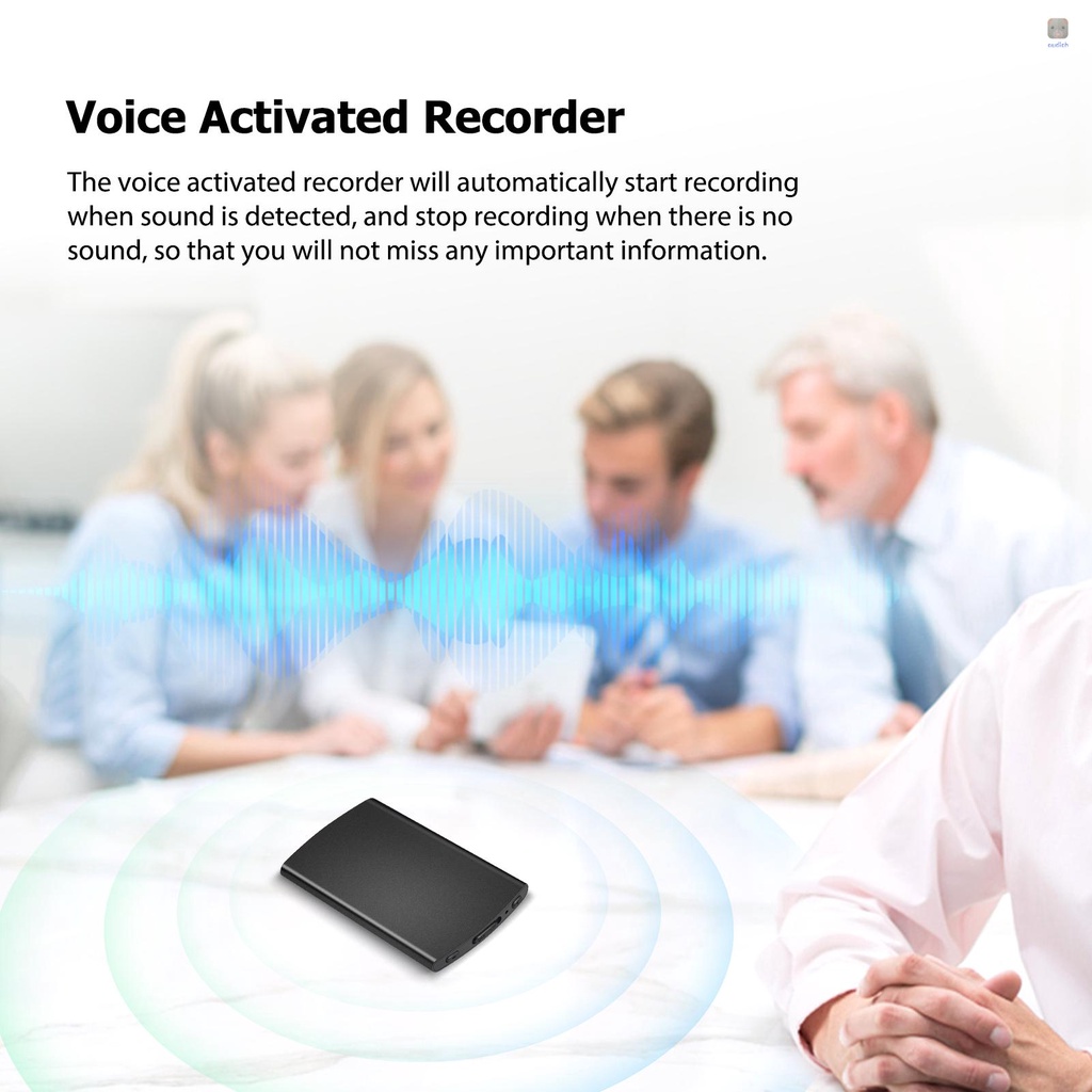 Máy Ghi Âm Mini 16G 192 Giờ MP3 Một Chạm Cho Họp / Họp / Công Việc