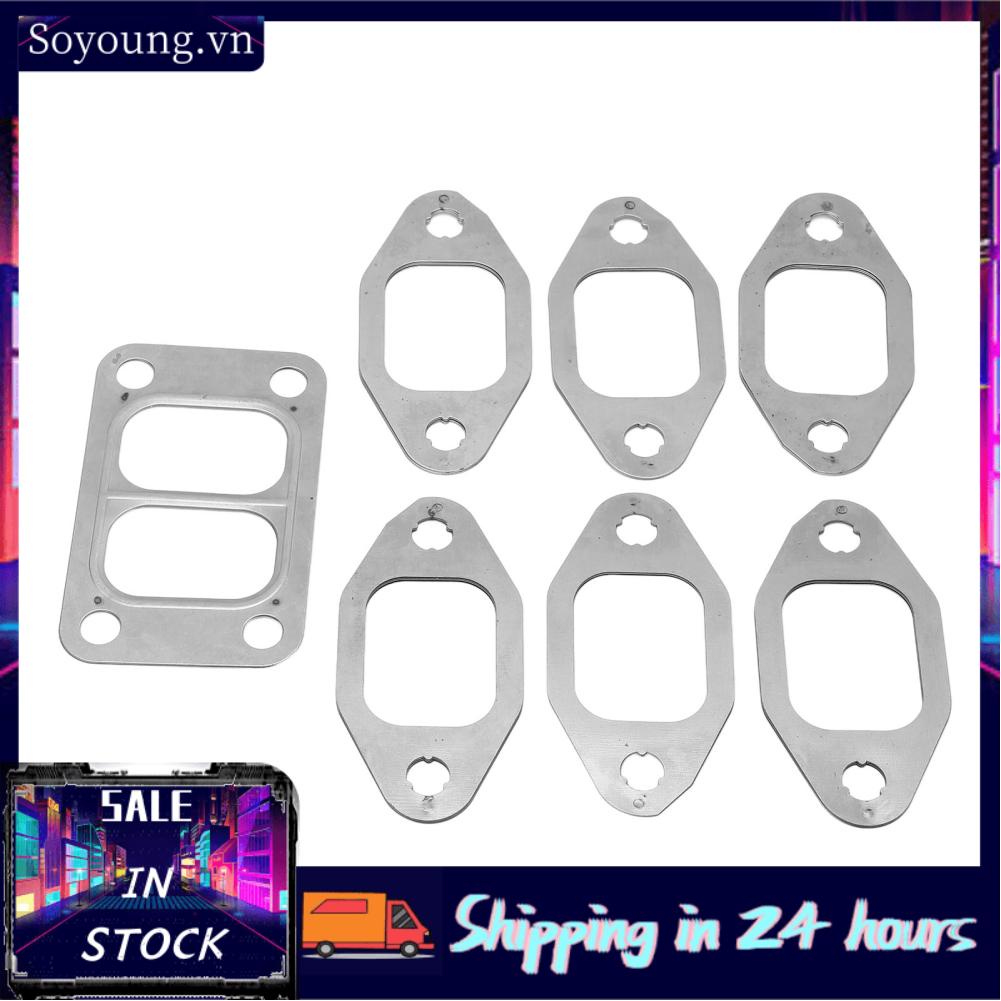 Soyoung Exhaust Manifold Tube Gasket  Set Strong Sealing Thermal Conduction Metal Alloy for Car