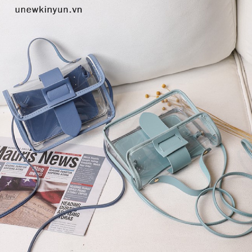 Túi Xách Đeo Vai Hình Vuông Cỡ Nhỏ Bằng PVC Trong Suốt Thời Trang Mùa Hè Cho Nữ