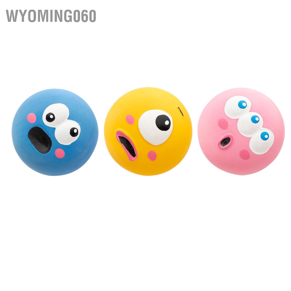 Wyoming060 Cao su có tiếng kêu bóng đồ chơi cho chó 5 5x5 5x4cm Mặt ngộ nghĩnh Soft Puppy Interactive Fetch Play Sound Balls