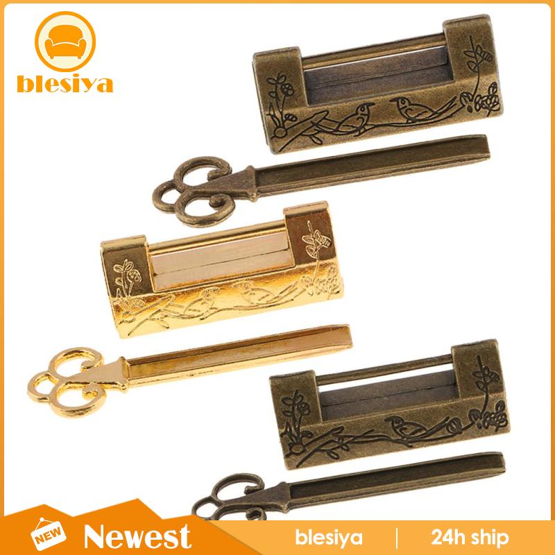 [Blesiya] Chốt Khóa Hành Lý Hộp Gỗ Bằng Đồng Dài Kiểu Trung Quốc