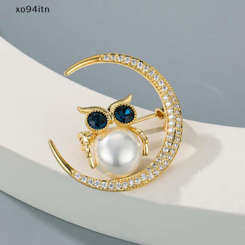 Ghim Cài Áo Hình Cú Mèo Mặt Trăng Nhỏ Xinh Thời Trang Dễ Phối Đồ