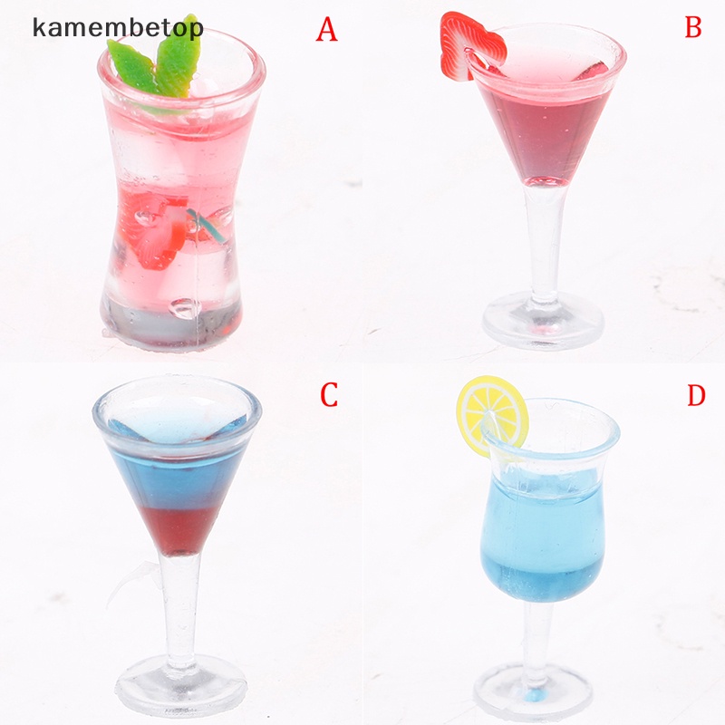 Mô Hình Ly Rượu cocktail mini Bằng Nhựa resin Tỉ Lệ 1: 12 Trang Trí Nhà Búp Bê