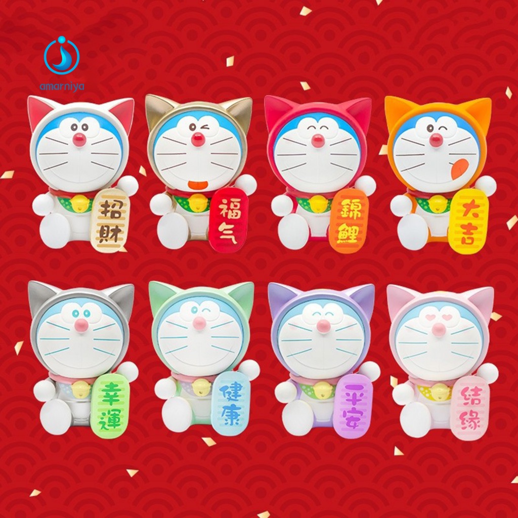 Bộ 8 Mô Hình Mèo Máy Doraemon Dùng Trang Trí Tiểu Cảnh