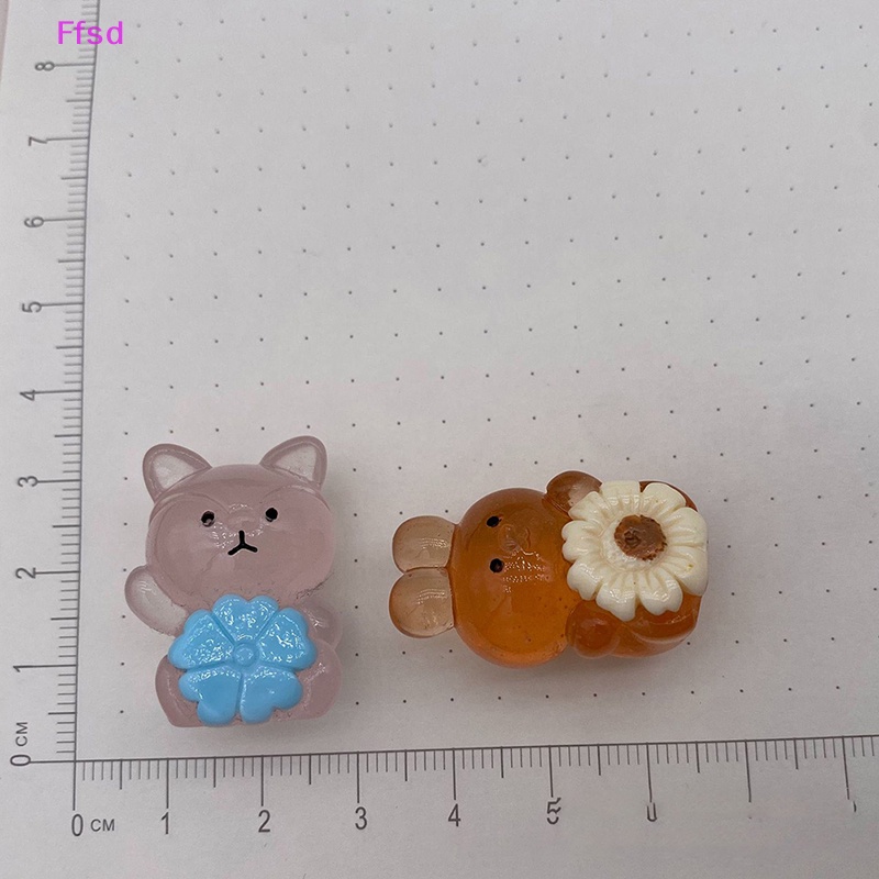 {Ffsd} Bộ 10 Tượng Vịt / Cáo Dạ Quang Mini Bằng Nhựa Resin Trang Trí Tiệc Giáng Sinh / Sinh Nhật