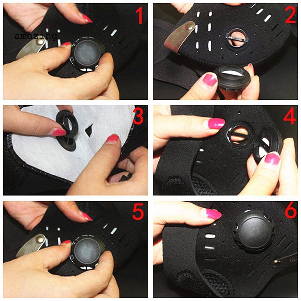 Set 2 Khẩu Trang Carbon Hoạt Tính Chống Sương Mù Chống Bụi Dành Cho Đua Xe Đạp