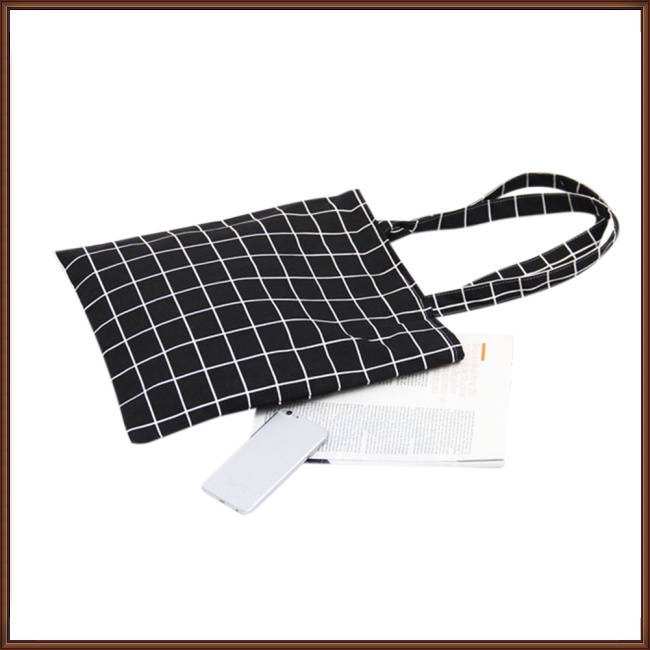 Túi Xách Vải Cotton Lanh Thân Thiện Với Môi Trường Họa Tiết Kẻ Sọc Thời Trang Cho Nữ