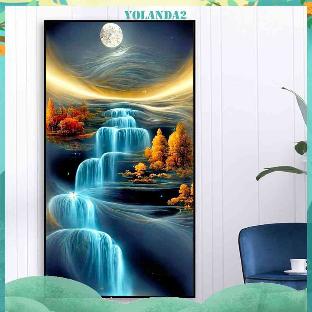 Tranh Đính Đá Kim Cương Toàn Bộ 5D DIY Hình Thác Nước