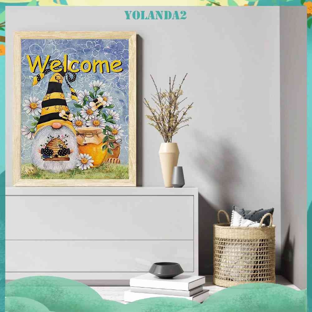 Bộ Tranh Đính Đá 5D Tự Làm Toàn Diện Hình Hoa Cúc Goblin Trang Trí Tường