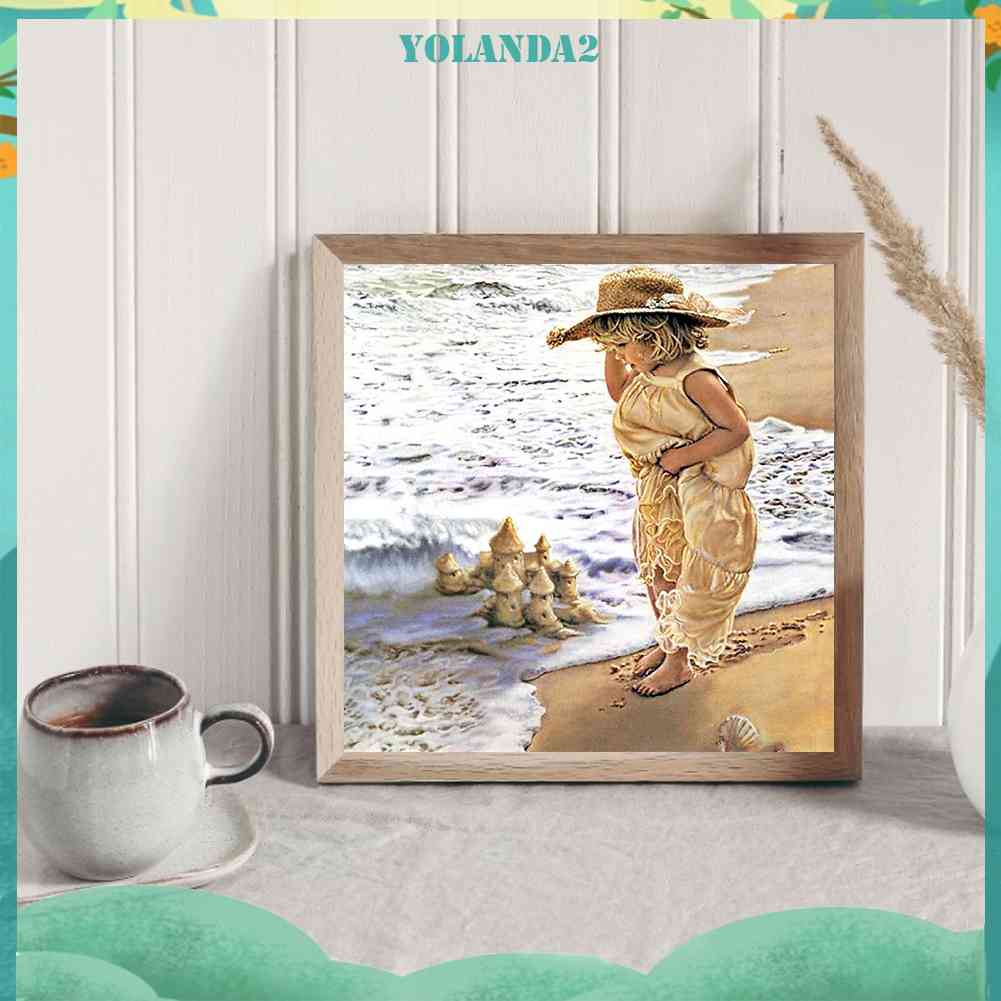 Tranh Đính Đá Kim Cương Toàn Bộ 5D DIY Hình Vẽ Cô Gái Trang Trí Nhà Cửa