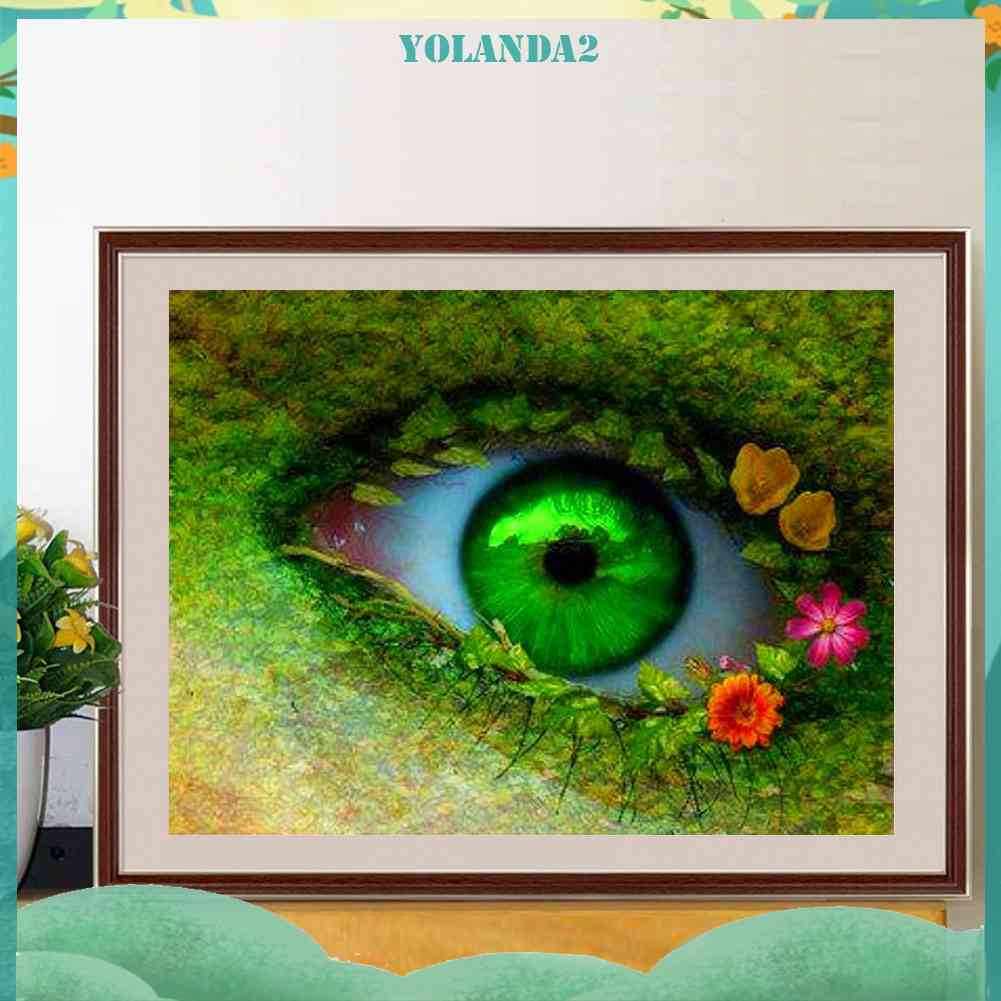Tranh Đính Đá Kim Cương Toàn Bộ 5D DIY Hình Vẽ Đôi Mắt Xanh