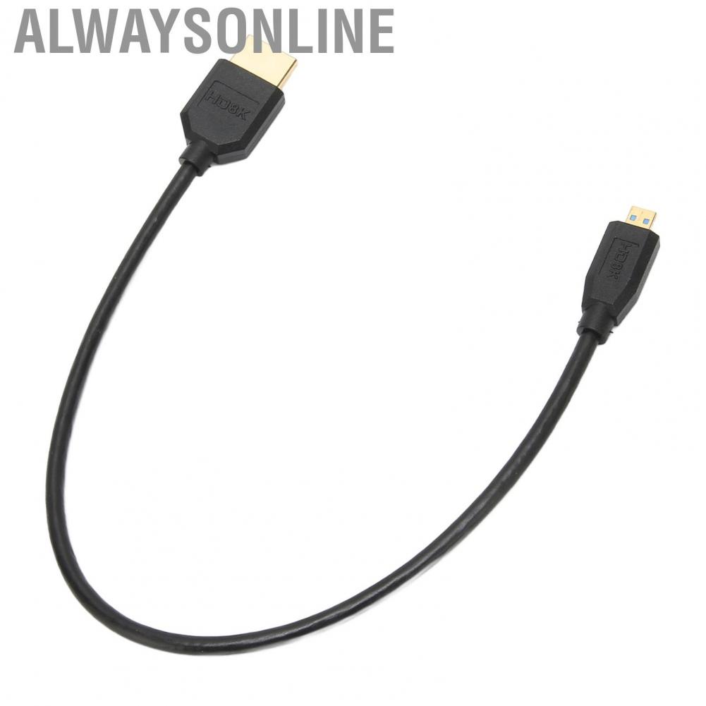 Alwaysonline Micro HD Multimedia Interface To Cord Cable 8K 60Hz for  Video Camera