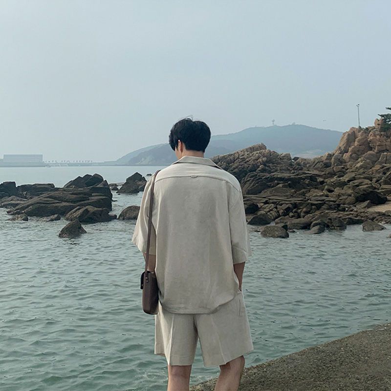 Áo Sơ Mi Cotton Lanh Ngắn Tay Dáng Rộng Thời Trang Mùa Hè Dành Cho Nam