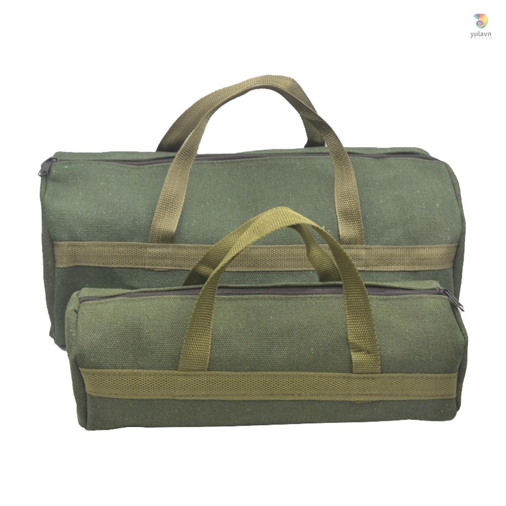 Túi Canvas Đựng Dụng Cụ Đa Năng Có Khóa Kéo Miệng Rộng Tiện Dụng