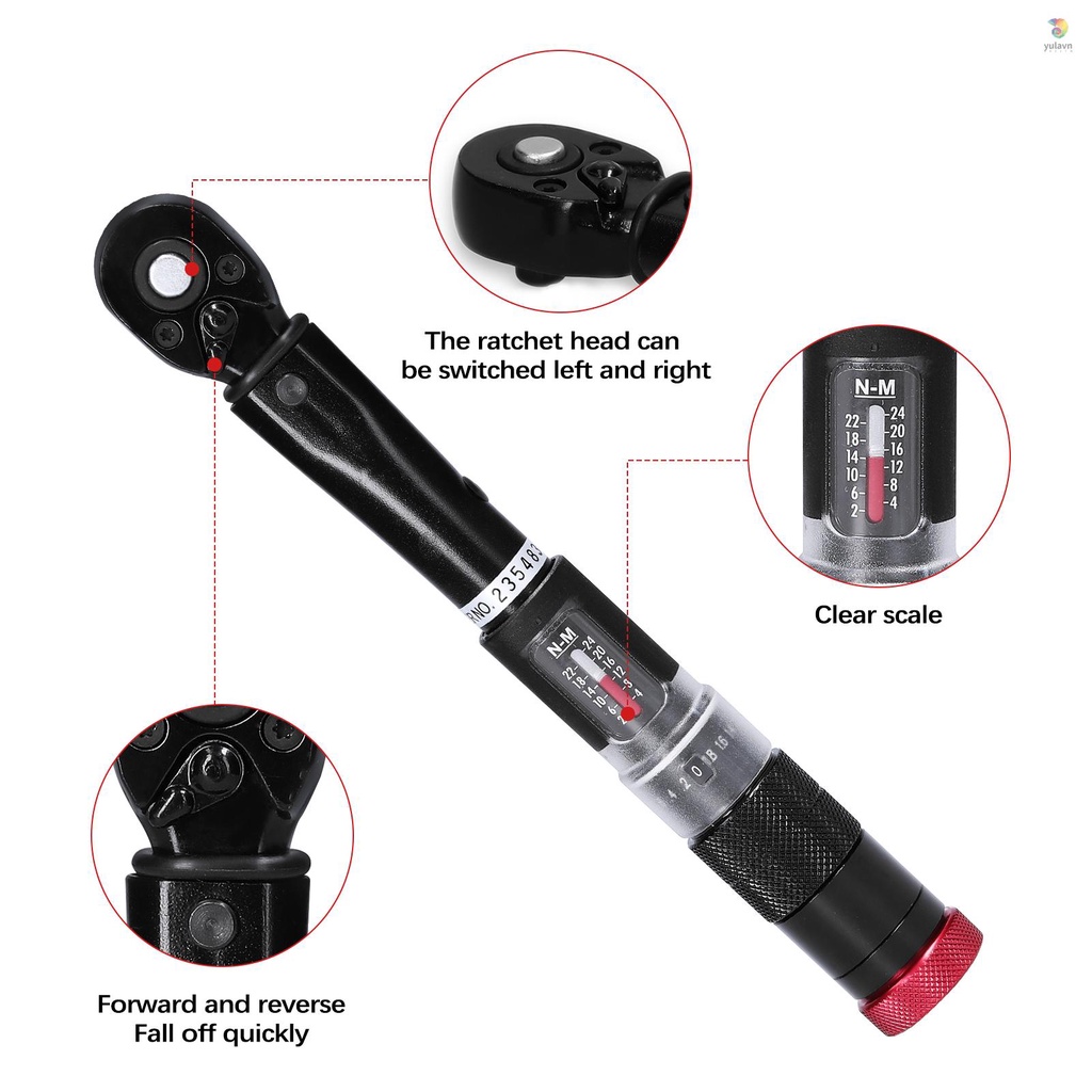 Bộ 11 Cờ Lê Mô Men Xoắn 2~24Nm 1 / 4 Inch Di Động Tháo Gỡ Nhanh Có Thể Điều Chỉnh Đa Ứng Dụng Cho Sửa Chữa Xe Đạp / Xe Hơi