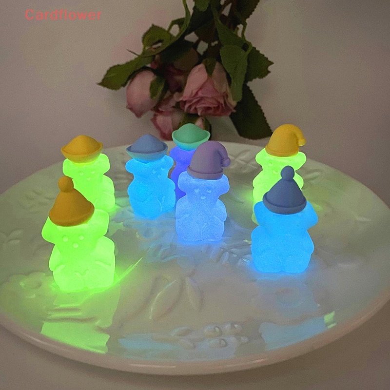 Bộ 2 Đồ trang trí Gấu Dạ Quang Trang Trí Tiểu Cảnh / Nhà Búp Bê Mới