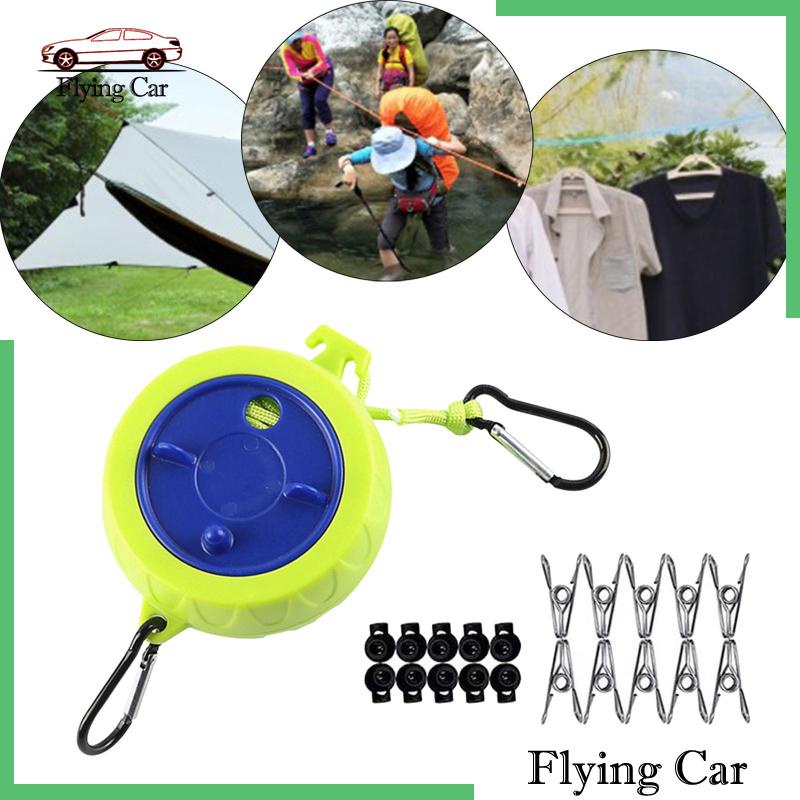 [Lzdjfmy2] Dây Phơi Quần Áo Cắm Trại / Đi Bộ Đường Dài Có Thể Thu Gọn