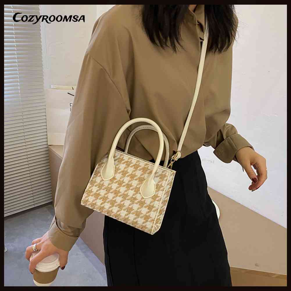 Túi Xách Da PU Đeo Chéo Họa Tiết Kẻ Sọc Phong Cách Cổ Điển Thời Trang Cho Nữ