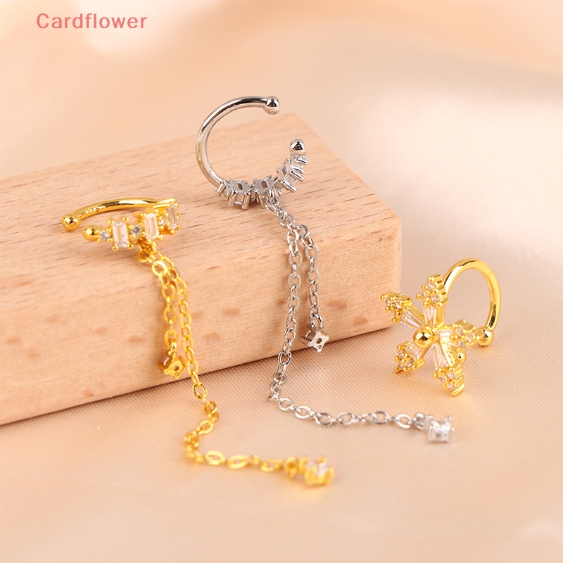 1 Khuyên Kẹp Vành Tai Hình Bông Hoa Đính Đá Lấp Lánh Thời Trang Mới