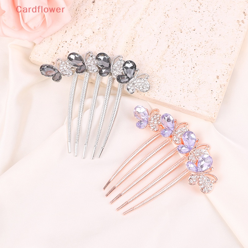 Lược Cài Tóc Đính Đá Hình Bướm Phong Cách Hàn Quốc Cho Người Lớn