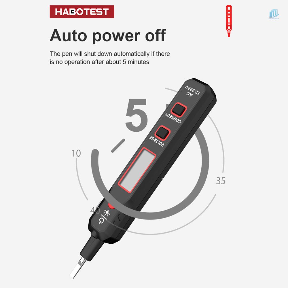 Thiết Bị Kiểm Tra Điện Áp Không Tiếp Xúc HABOTEST HT89 AC 12~300V (s2mwvn) Với Màn Hình LCD Hiển Thị Đèn Pin Và Chuông Báo Âm Thanh
