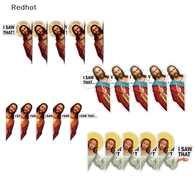 Bộ 10 Miếng Dán Trang Trí Xe Hơi Chống Nước In Chữ Jesus I Saw That Vinyl