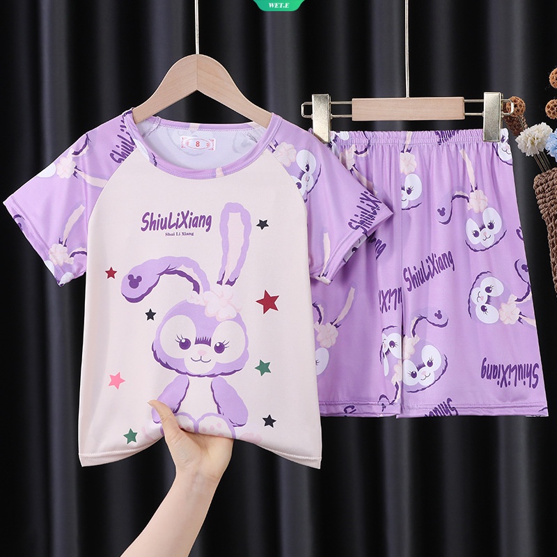 SANRIO Bộ Đồ Ngủ Tay Ngắn In Hoạt Hình My Melody Hello Kitty Kuromi Mẫu 2023 Dễ Thương Phong Cách Hàn Quốc Cho Bé Gái