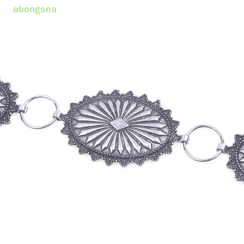 Thắt Lưng Dây Xích Kim Loại Mặt Oval Phong Cách Boho Cổ Điển Cho Nữ