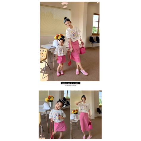 Váy Cotton Thời Trang Mùa Hè Phiên Bản Hàn Quốc Cho Mẹ Và Bé