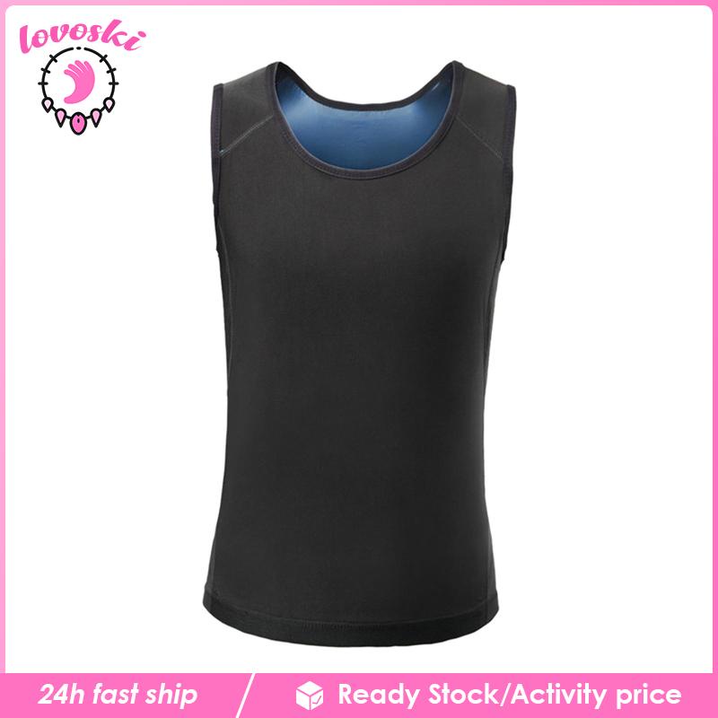 [Lovoski] Áo Ba Lỗ Thể Thao Thấm Hút Mồ Hôi Giảm Cân Đốt Cháy Mỡ Thừa Cho Nam