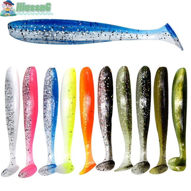 Bộ 10 Mồi Câu Cá Nhân Tạo Bằng Silicon Mềm Nhiều Màu Sắc