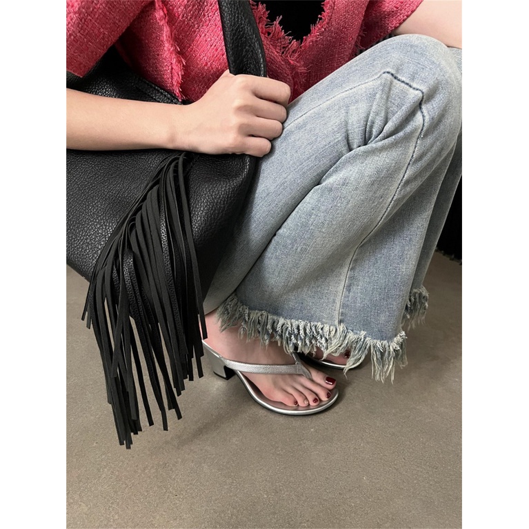 Dép Xỏ Ngón Cao Gót Mùa Hè Phong Cách Mới 2023 Cho Nữ