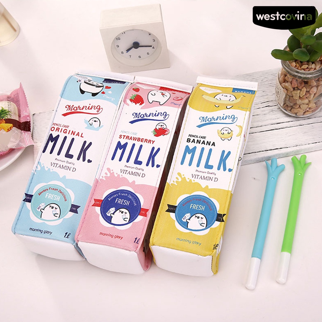 [COD]♪Túi Đựng Bút Giả Da Sức Chứa Lớn Có Khóa Kéo Tiện Dụng Cho Nam