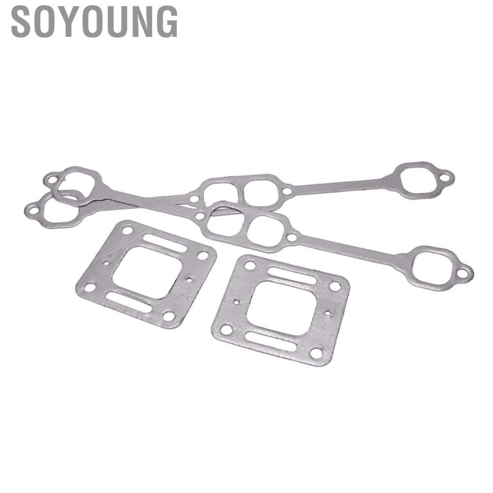 Soyoung Exhaust Gasket Manifold  Easy Operation 4 PCS Sealed Engine Exhaust Gasket Manifold  for Engine