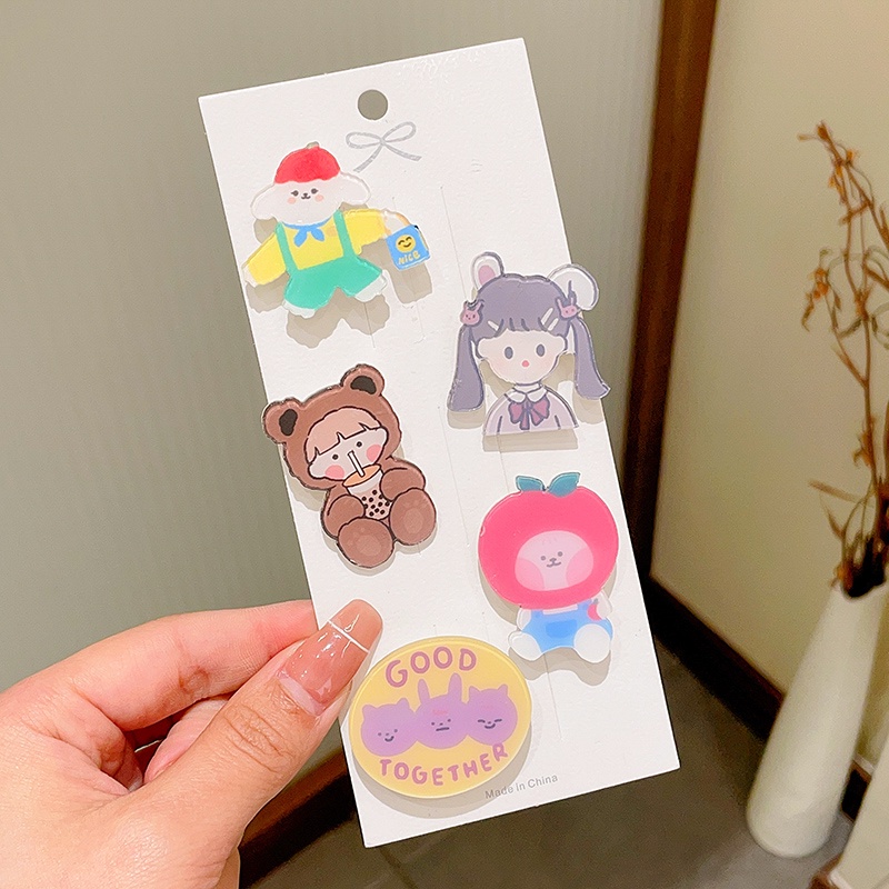 Set 5 Ghim Cài Áo Họa Tiết Hoạt Hình Đáng Yêu