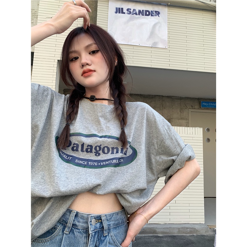 Áo Thun Tay Ngắn Dáng Rộng In Hình Phong Cách vintage Thời Trang Mùa Hè