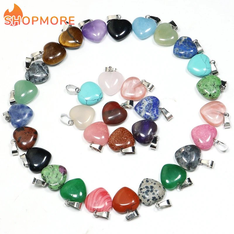 Mặt Vòng cổ Hình Trái Tim Màu Sắc Hỗn Hợp Thời Trang DIY