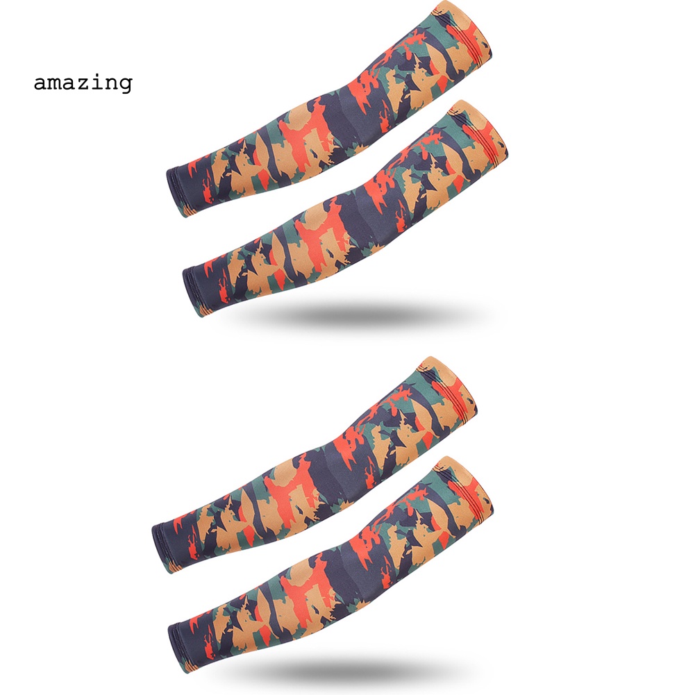 Set 2 Đôi Găng Cánh Tay Thể Thao Chống Tia UV Họa Tiết Rằn Ri Unisex