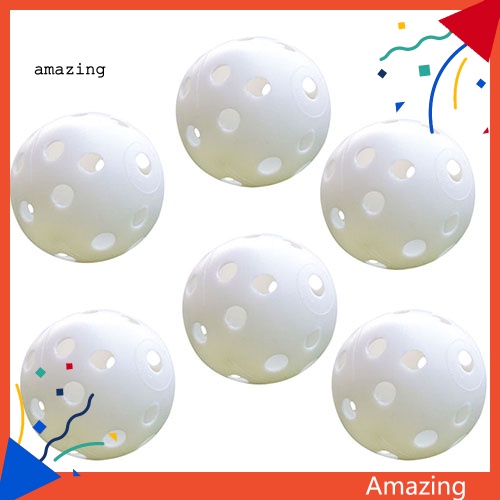 Set 6 Quả Bóng Golf Cao Su Đàn Hồi Có Lỗ Dành Cho Người Mới Tập Chơi Trong Nhà