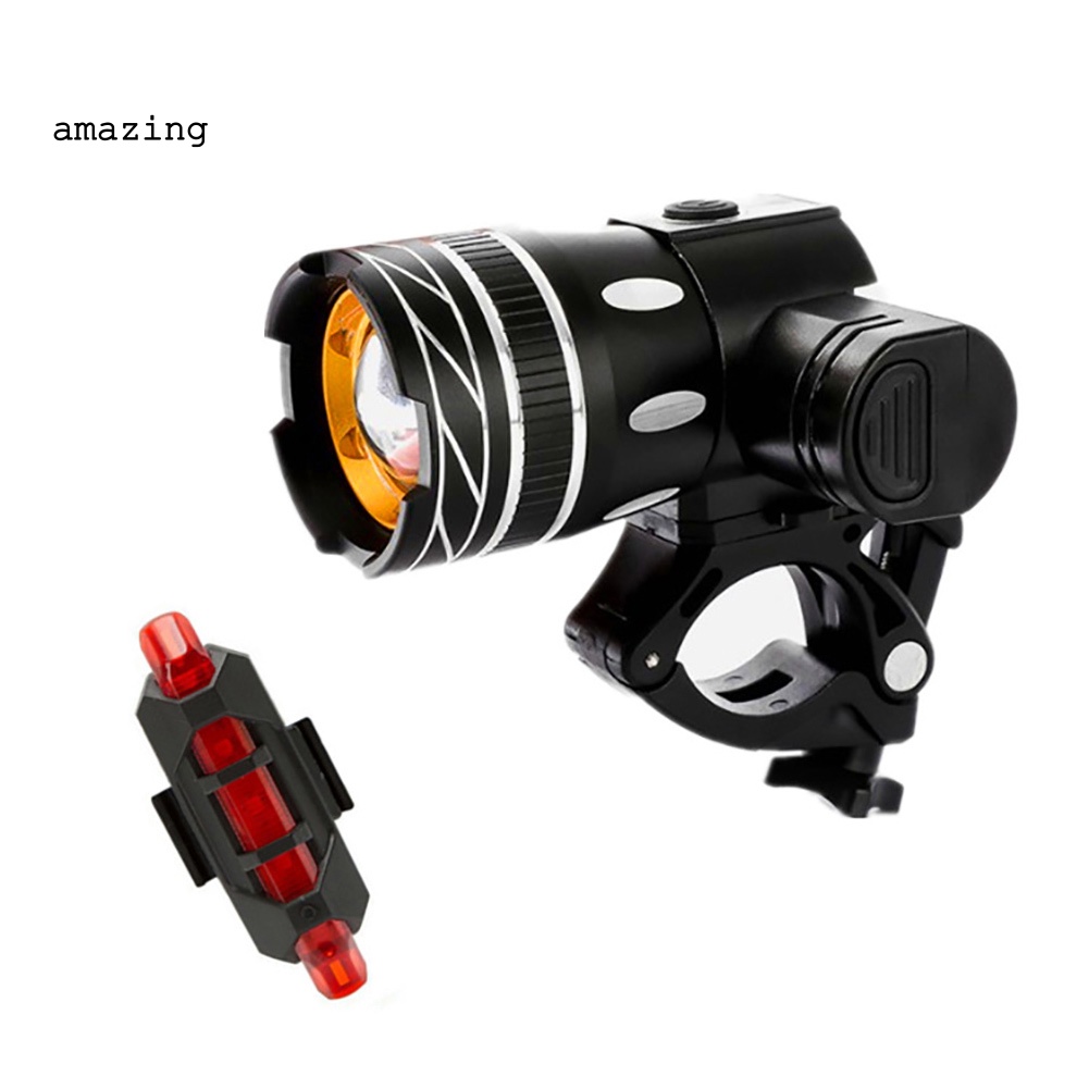 Bộ Đèn Pha LED USB Chống Nước Kèm Sạc Cho Xe Đạp