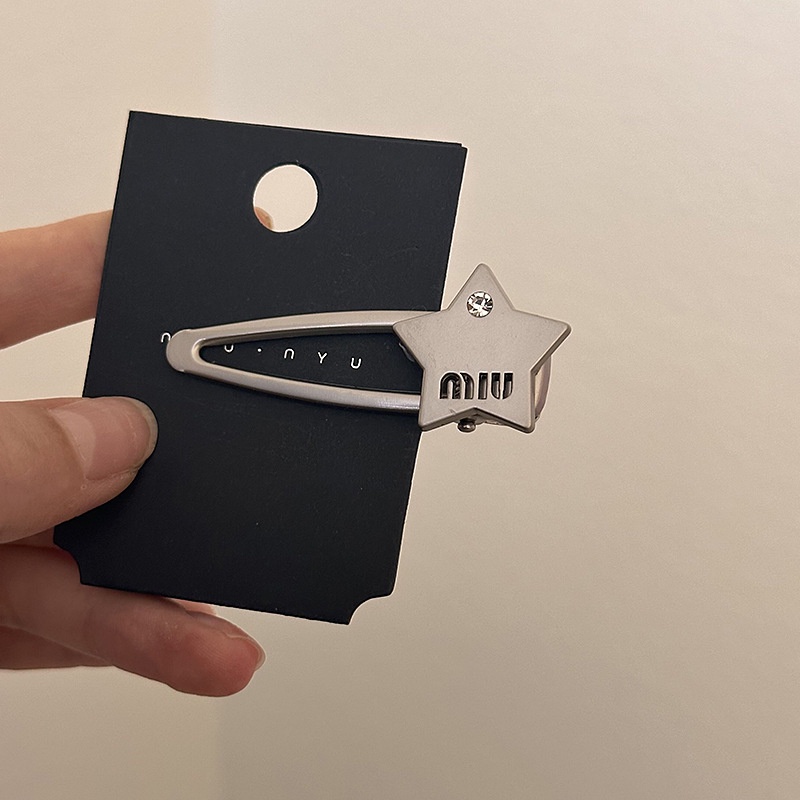 Kẹp Tóc Mỏ Vịt Bằng Kim Loại Màu Bạc Nhẹ Hình Ngôi Sao Sang Trọng Hàn Quốc Cho Nữ