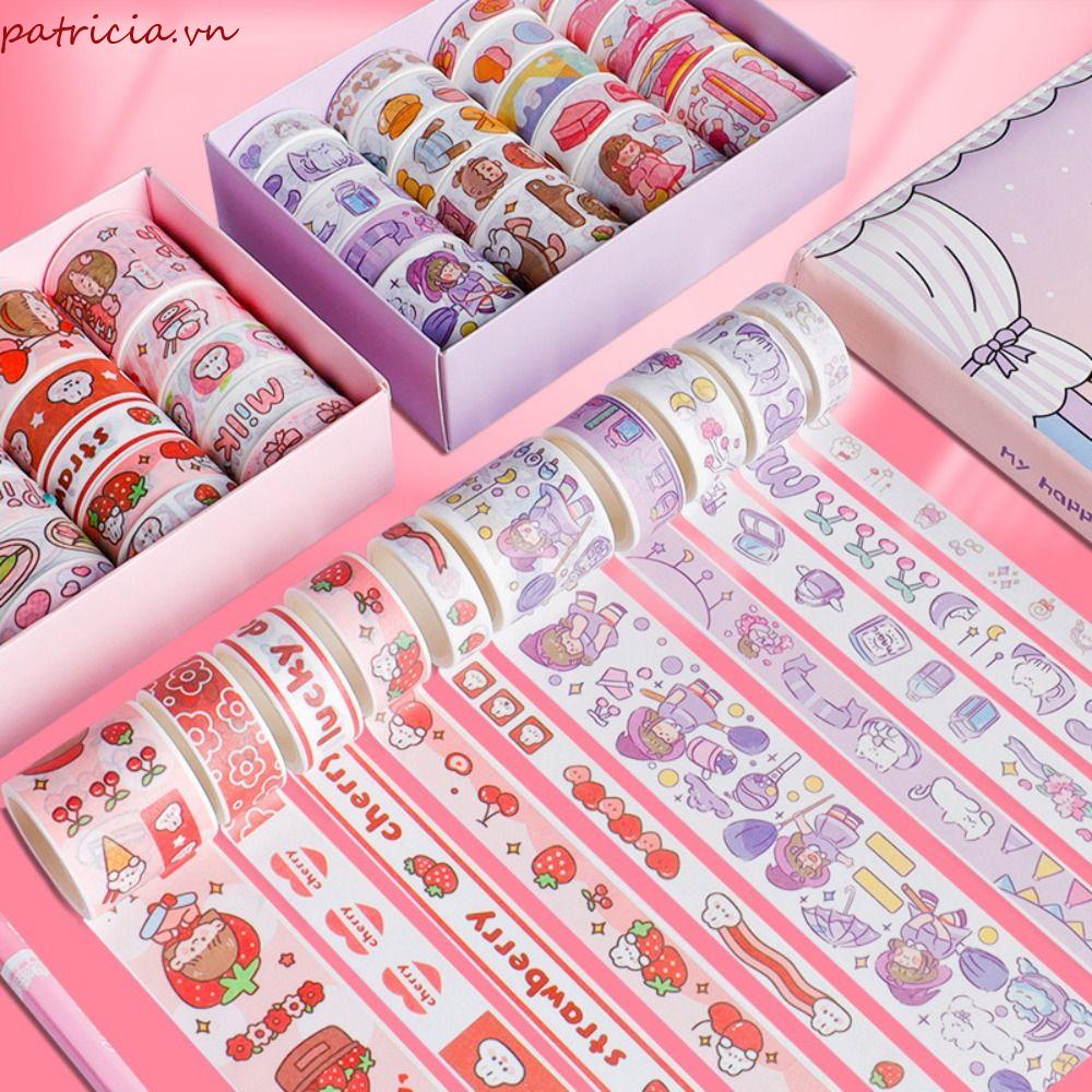 Cuộn Băng Dính Họa Tiết Hoạt Hình Trang Trí Sổ Tay Nhật Ký Dành Cho Học Sinh