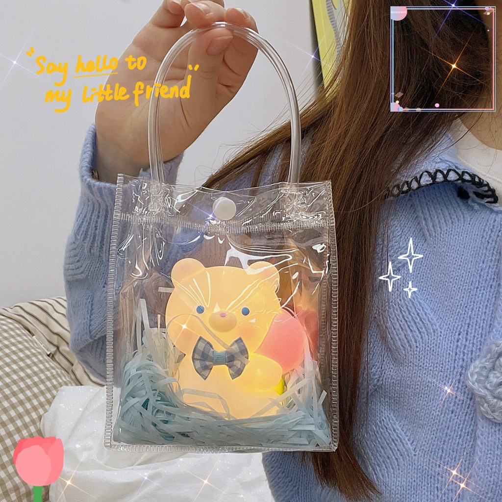 [DDJ] Đèn Ngủ LED Vinyl Mềm Không Gây Nhấp Nháy Hình Gấu / Thỏ Hoạt Hình Sáng Tạo Trang Trí Đầu Giường Đồ Chơi Cho Trẻ Em