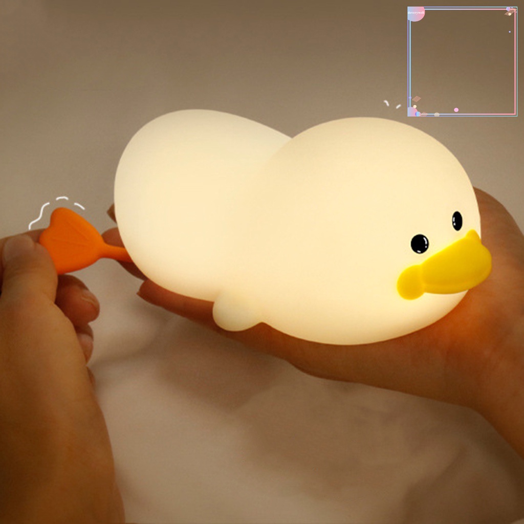 [DDJ] Đèn Ngủ LED Silicon Mềm Điều Chỉnh Được Hình Vịt Hoạt Hình Sáng Tạo Đáng Yêu Trang Trí Phòng Ngủ
